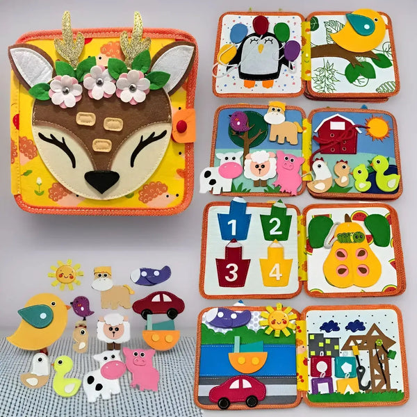 Felt Busy Book Animal Busy Board for Toddlers Montessori Early Learning Educational Toys
