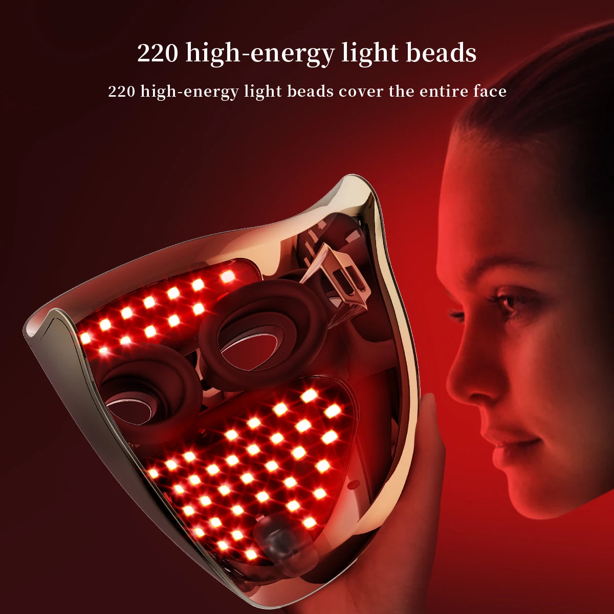 Customized 630nm 850nm 7-Color Infrared Laser Silicone LED Face Mask - Phototherapy