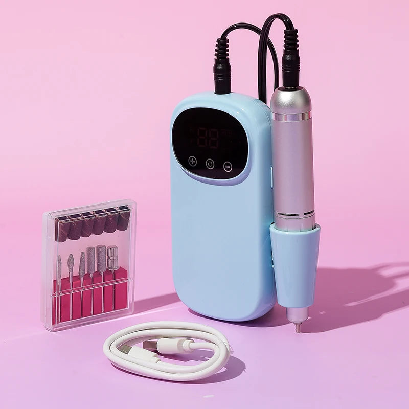 Portable Professional Nail Drill Machine Brushless Motor USB Rechargeable Multifunctional