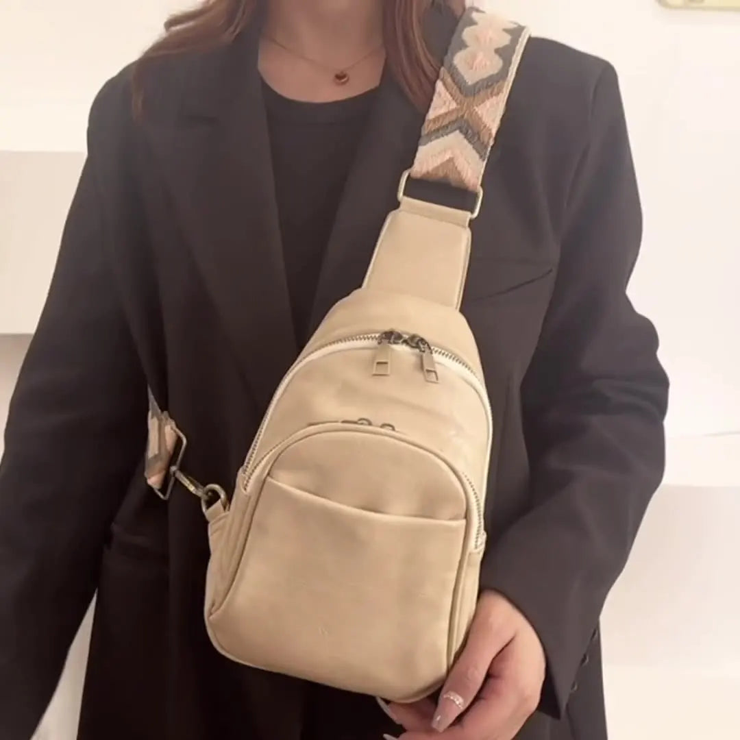 Designer PU Leather Waist Belt Bag Custom Luxury Bags Sling Crossbody Bag with Polyester
