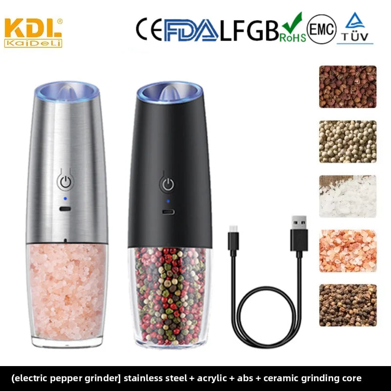 Rechargeable Electric Salt and Pepper Grinder with USB-C Charging