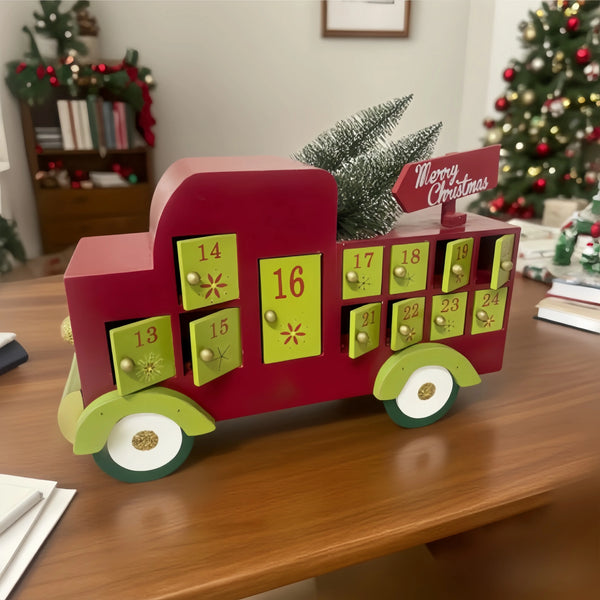 Wooden Advent Calendar Handmade Colorful Wooden Calendar Box Christmas Decorations