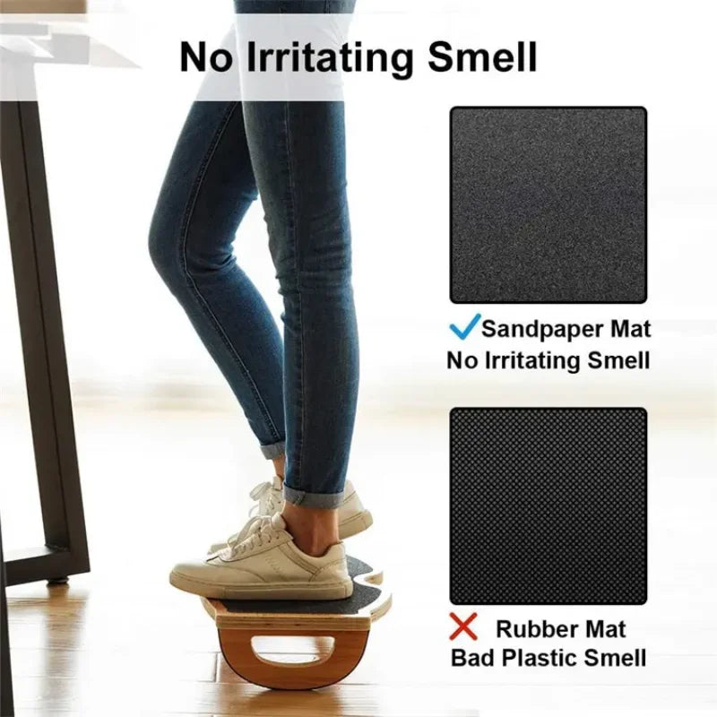Custom Footrest Under Desk Wood Durable Bearing Anti-Slip Mat Bamboo Under Desk Footrest