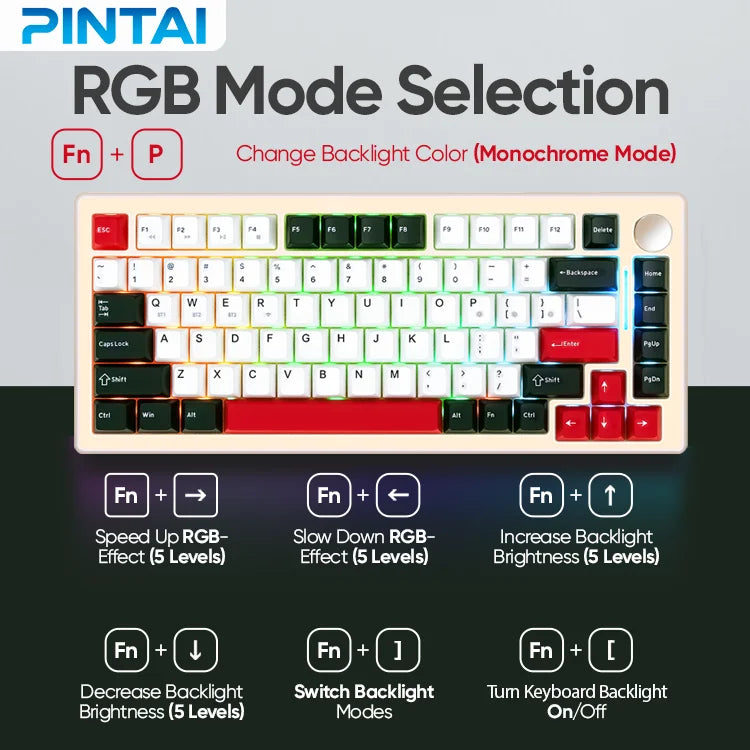 82 Key Mechanical Gaming Keyboard Lighting Keyboard Wireless Mechanical Keyboard for PC/
