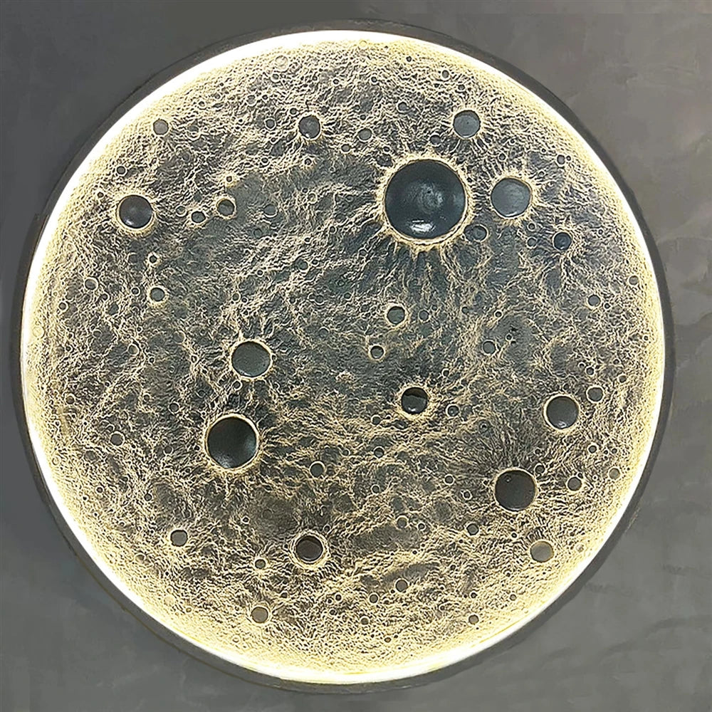 3D Relief Fiberglass Reinforced Plastic Wall Lamp, Moon, Popular Atmosphere, High-End