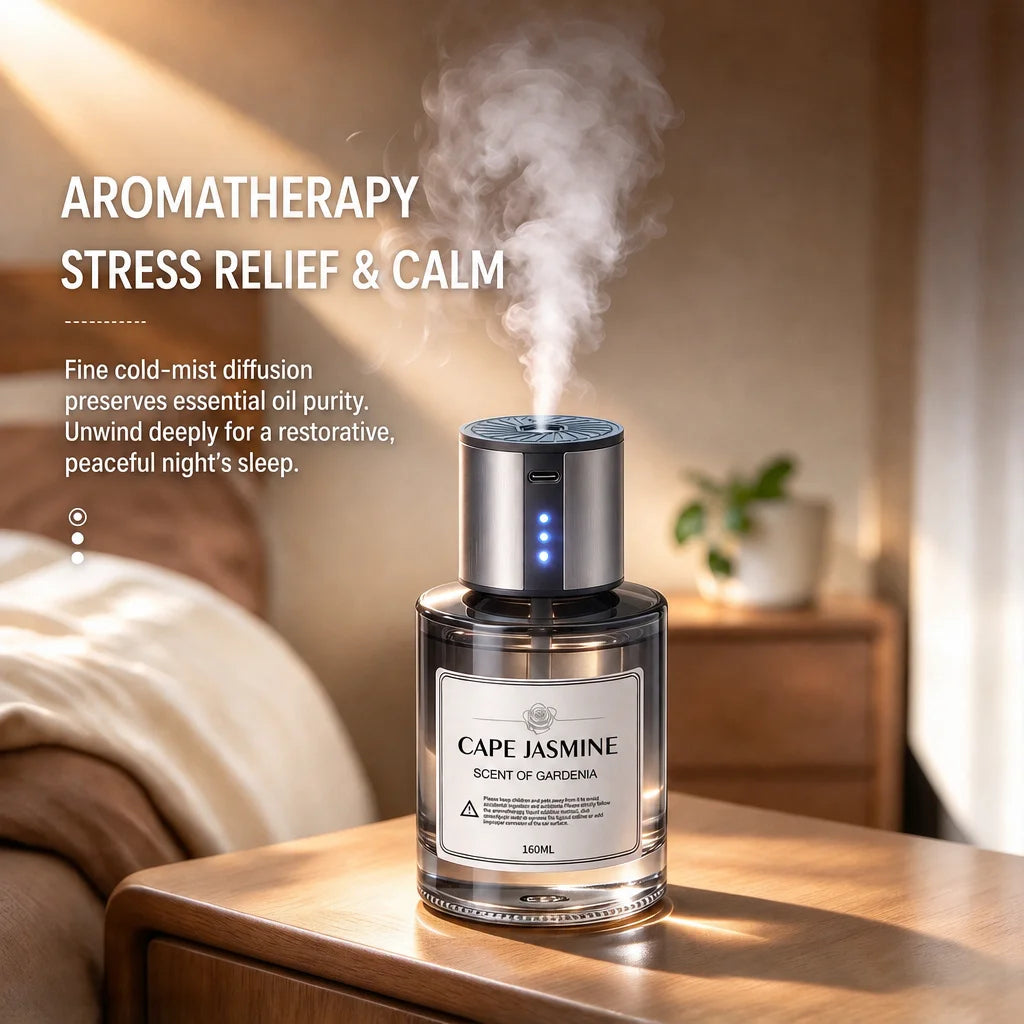 F18 Smart Car Aroma Diffuser 160ml Glass Bottle Rechargeable Low Noise Essential Oil