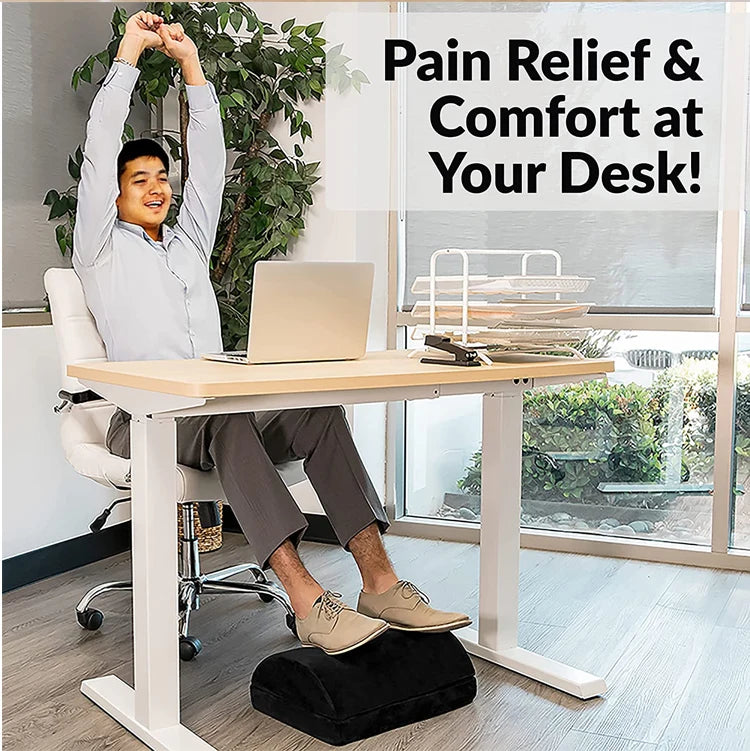 Anjuny Ergonomic Memory Foam Non- Cover Footrest Under Desk Office Leg Cushion Hotel Use