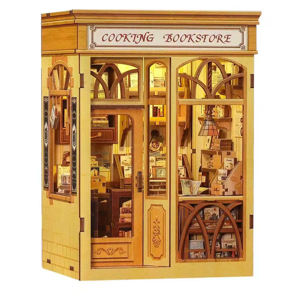 Top Gift DIY Book Nook 3D Wooden Puzzle Miniature House DIY Craft Kit Assembled Wooden Toy