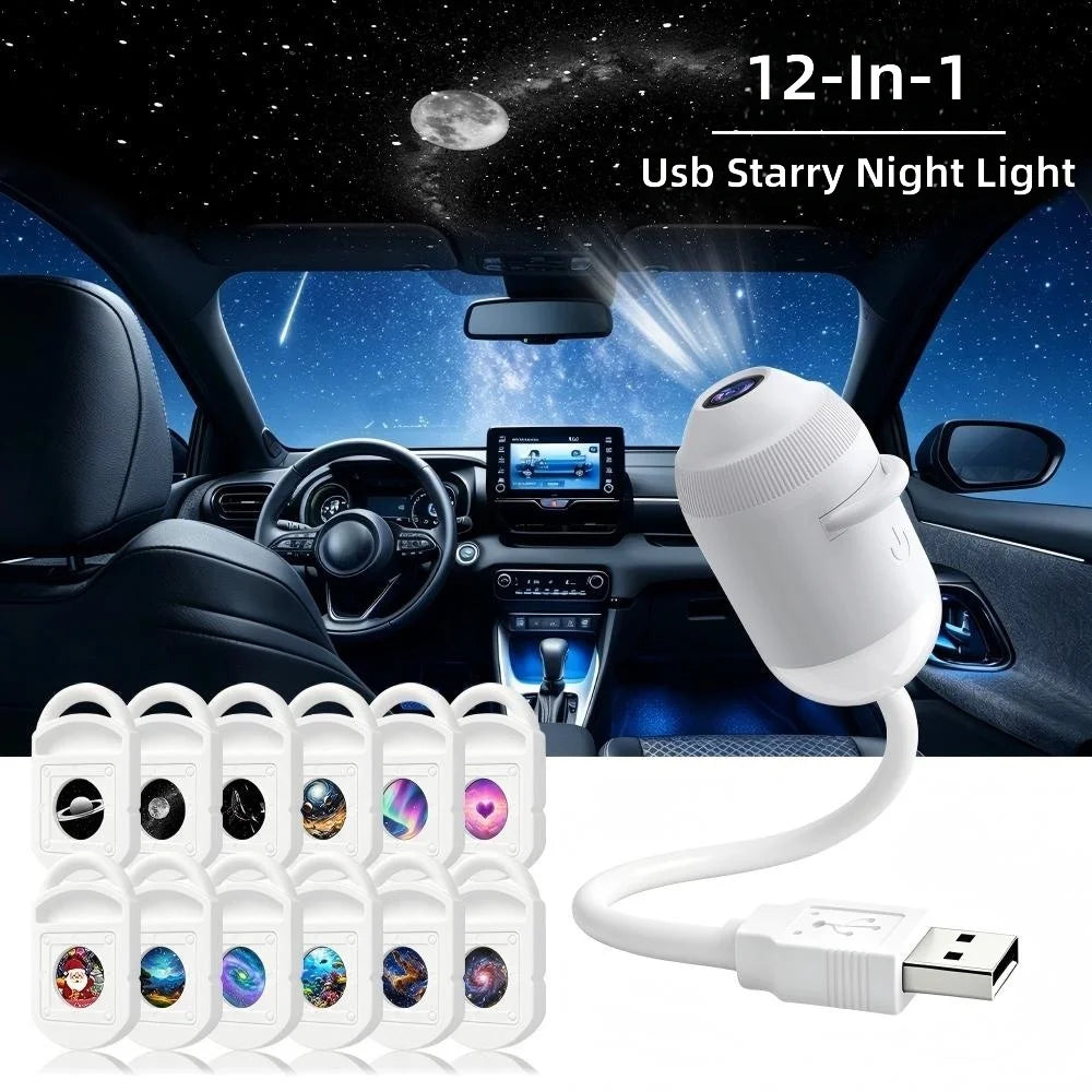 Premium G303 USB Starry Sky Galaxy Projector Lamp Romantic LED Night Light for Car