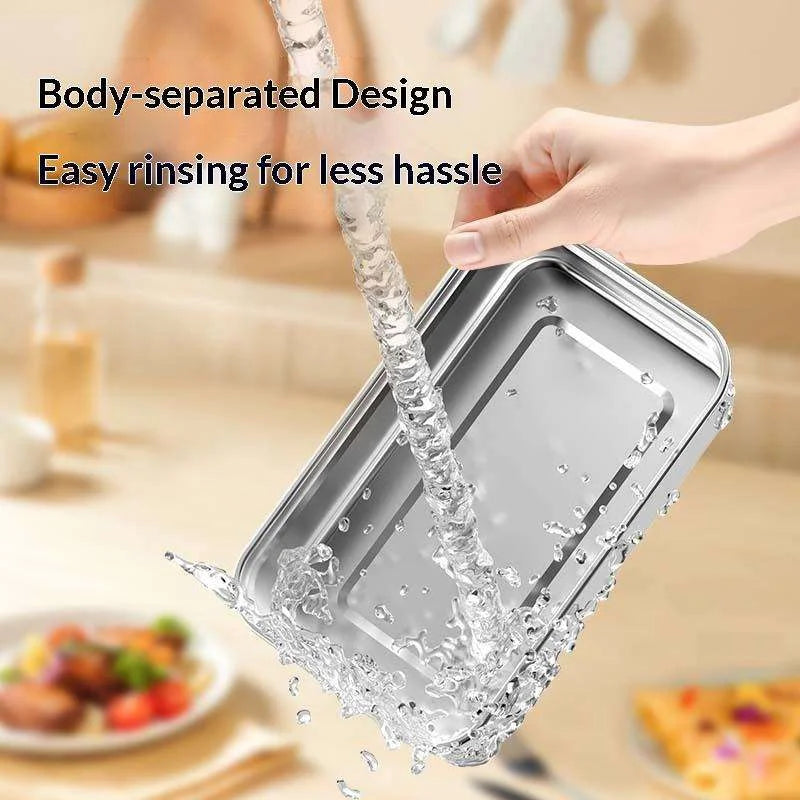 New Portable Electric Heating Lunch Box 304 Stainless Steel Insulated Bento Box Water