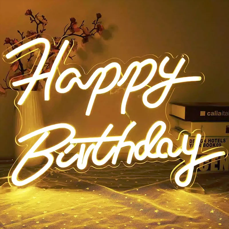 Led Neon Sign Name Happy Birthday Acrylic Will You Marry Me Neon Signs Led Light