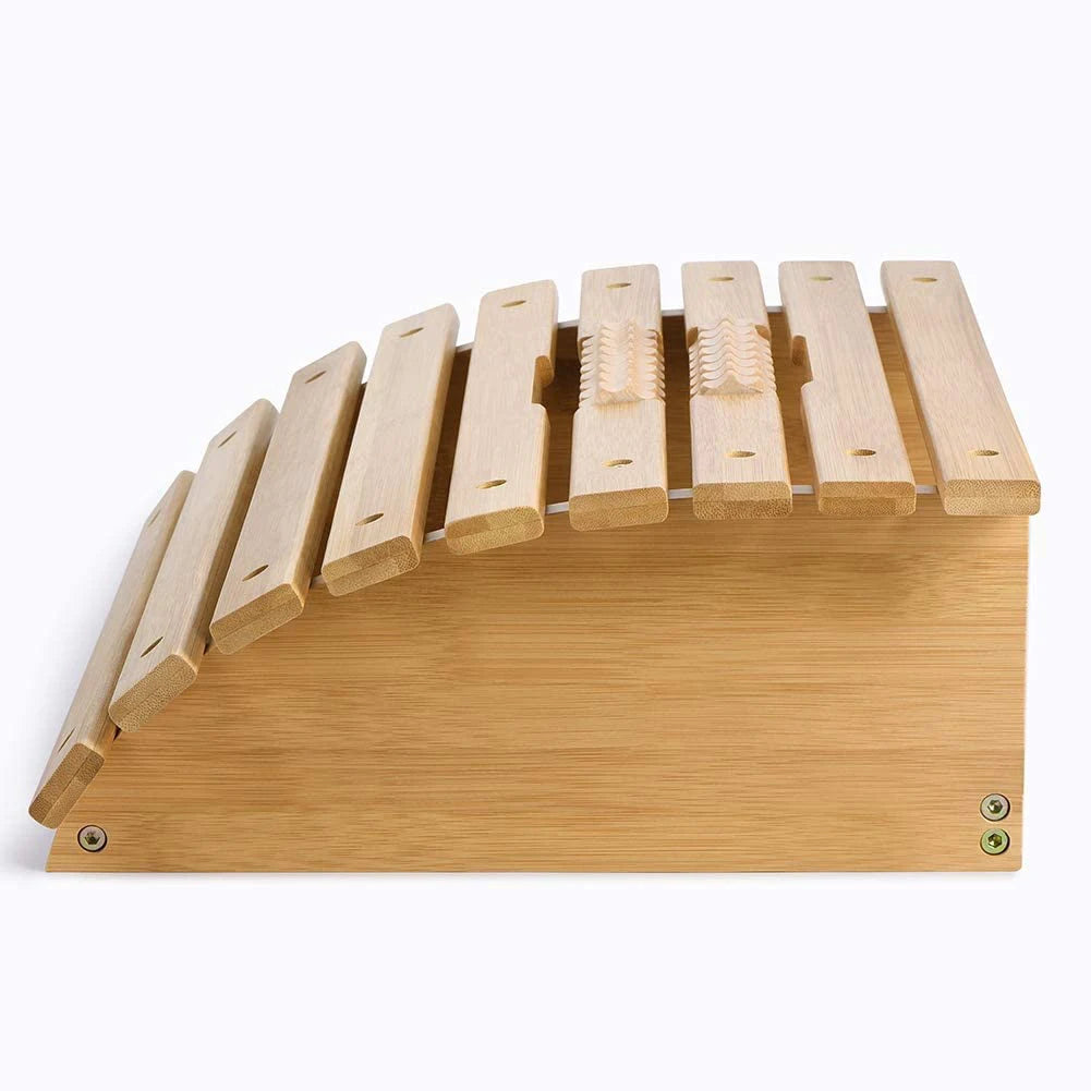 Ergonomic Bamboo Footrest Foot Stool Under Desk Footrest with Massager Rollers for Office