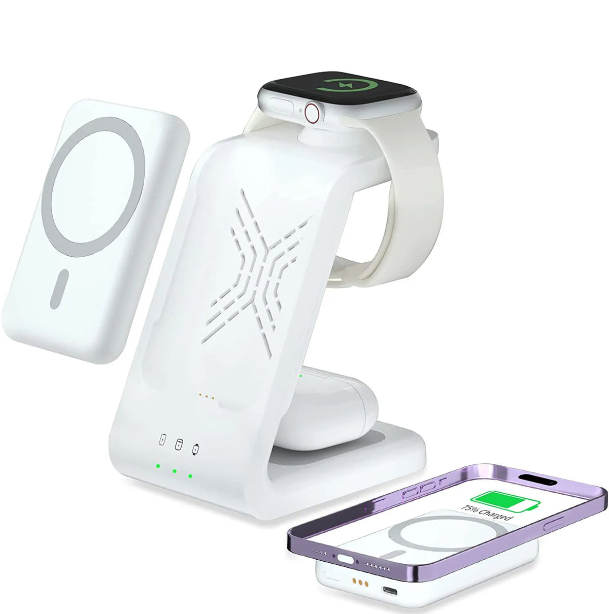 3in1 Wireless Charging Station 5000mAh Wireless Power Bank 15W 3in1 Magnetic Wireless