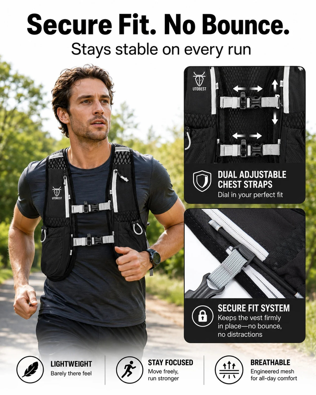 Custom Multifunctional Unisex Ultra Waterproof Nylon Vest Backpack Hydration System Trail