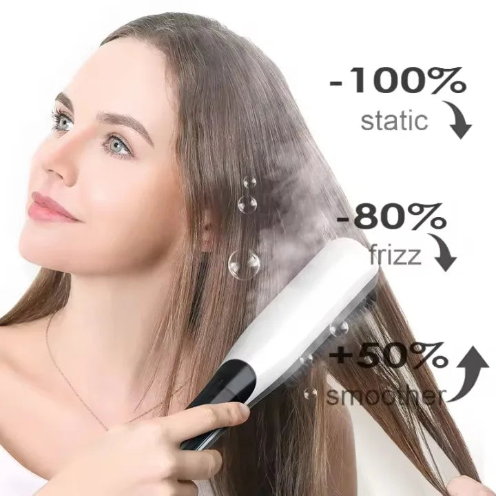 Professional Steam Hair Straightener Brush 3 in 1 Straightening Brush Hot Comb Portable