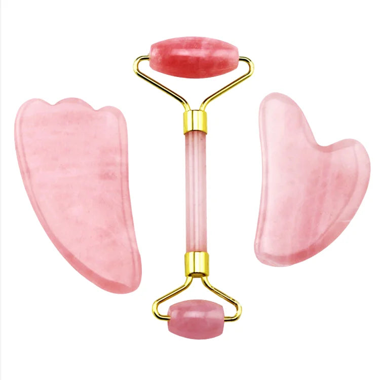 Natural Rose Quartz Face Roller, Facial Massager for an At-Home Spa Routine