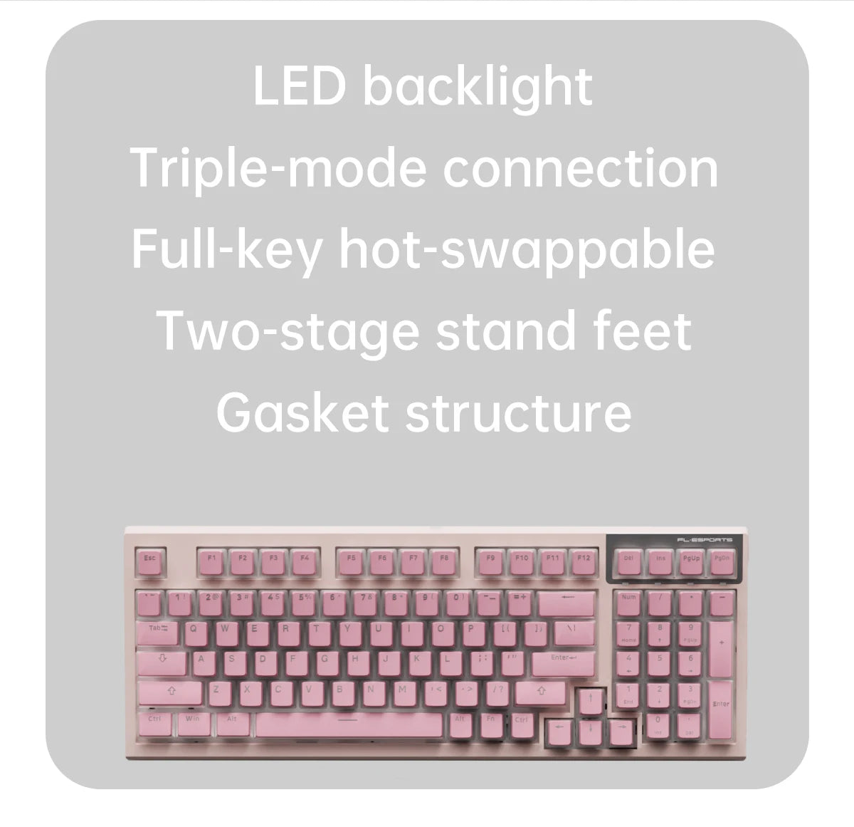 FL980 98Key Gasket Mechanical Keyboard Triple Mode Wireless Wired RGB Hot Swappable