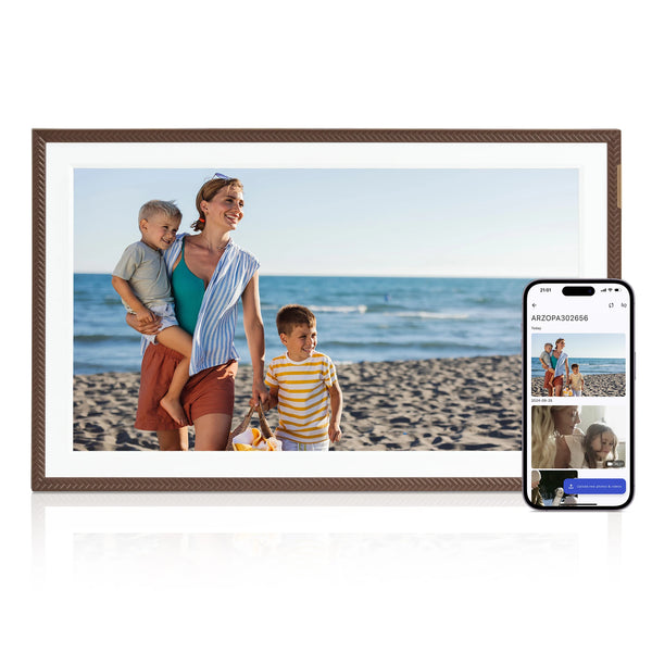 Arzopa D15 Brown 1080P Cloud 15.6 Inch Frame Share Photo Wifi Smart Touch Screen Digital