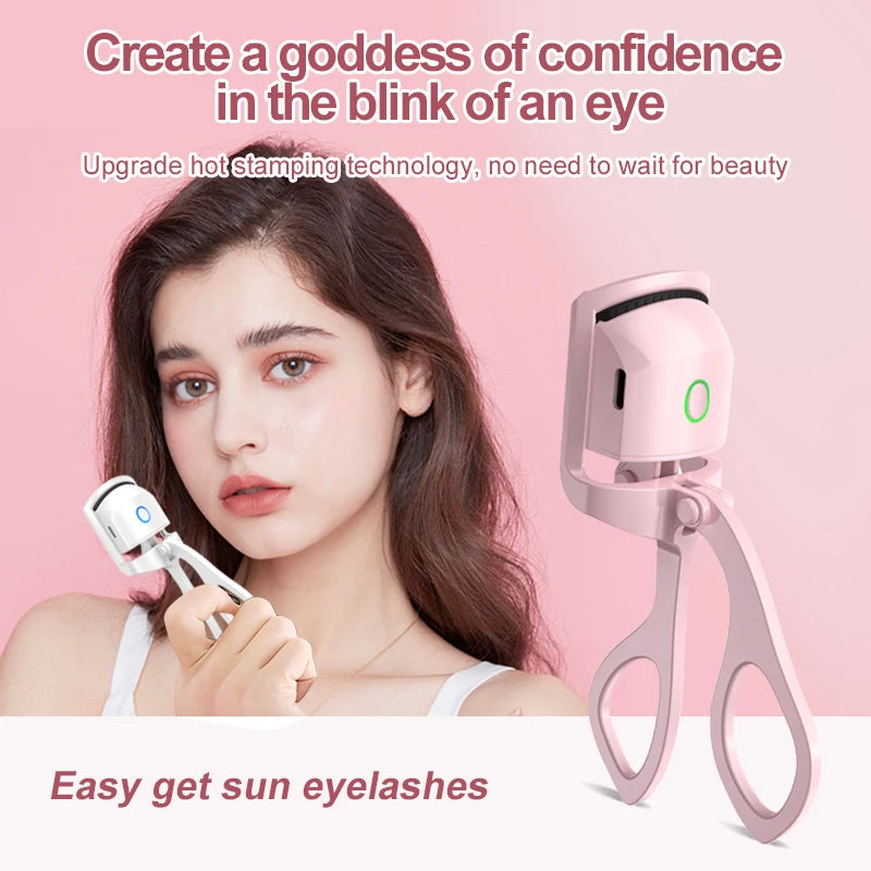 Electric Eyelash Curler Fast Heating Eyelash Curler Silicone Long-Acting Natural Eye