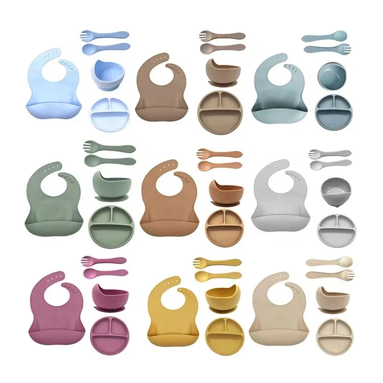 Bpa Free Eco-Friendly Non-Toxic Tableware Cutlery Set Strong Suction Plate Bowl Spoon