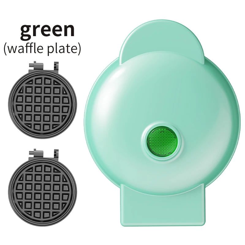 Electric Mini Waffle Maker Sandwich Maker Ceramic Coating Non-Stick Plates PBT+Aluminum