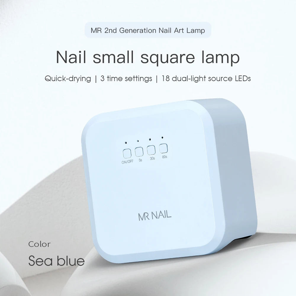 MR NAIL Quick-Drying UV Lamp Small Square LED Phototherapy Nail Art Tool Mini Plug-In