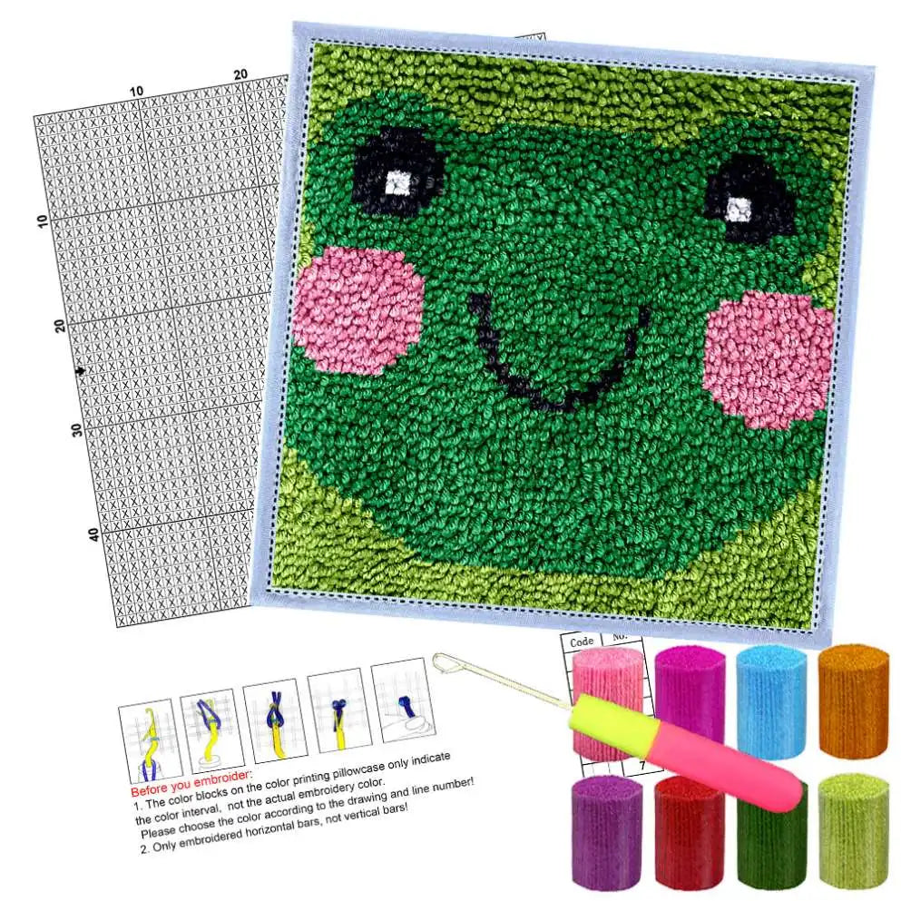 30cm DIY Latch Hook Kits for Adults Beginner Kids Cute Animal Flower Making Kit DIY
