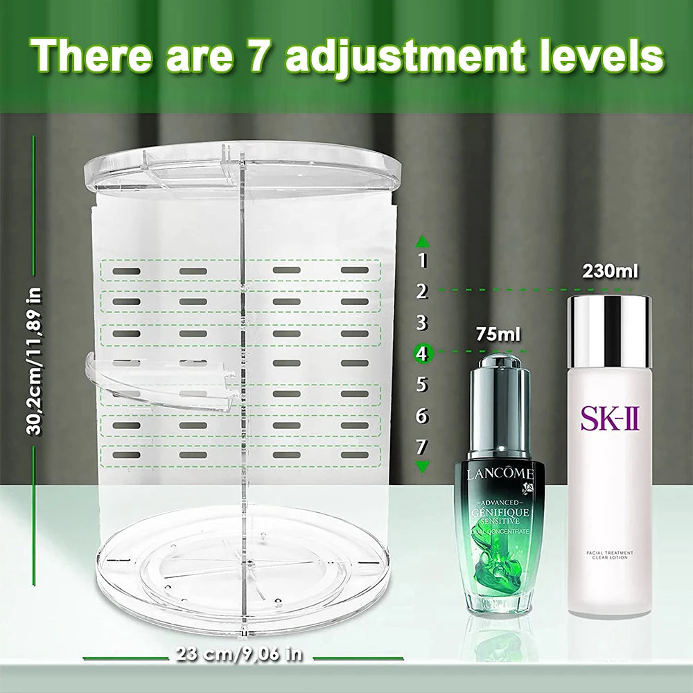 Makeup Storage Box Transparent Acrylic Cosmetic Stand Rotating 360 Makeup Storage