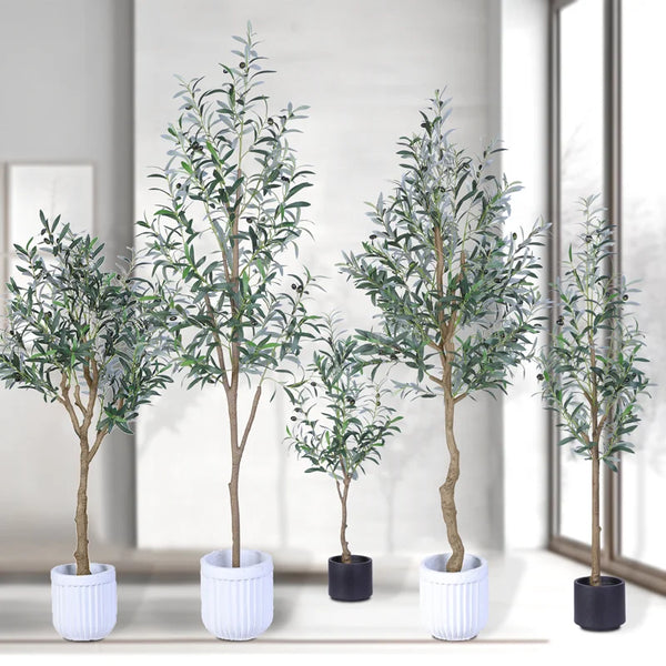 Oh Arts Multi-Sized Artificial Olive Tree UV Resistant Silk Leaves Faux Olive Plant