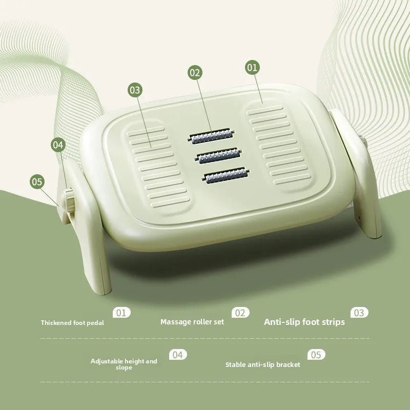 Solid Color PP Material Anti-Slip Massage Rollers Footrest Office Desk Underfoot Leg Rest