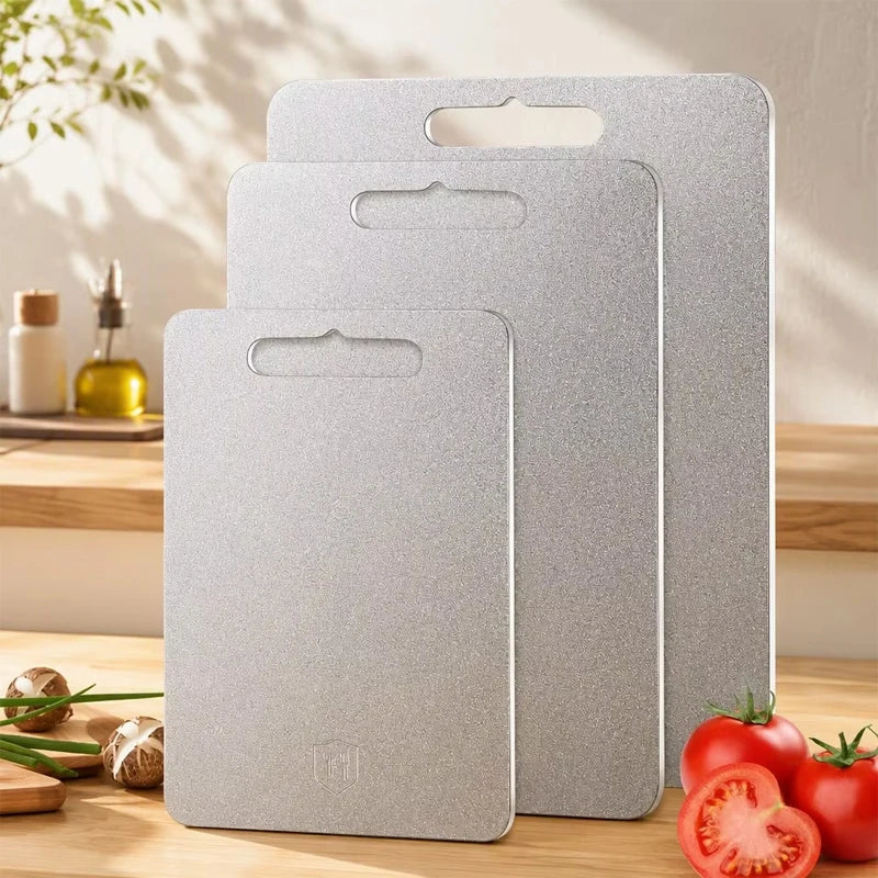 Food Meat Vegetable Blank Butcher Block Double Sided Metal Chopping Boards Pure Titanium