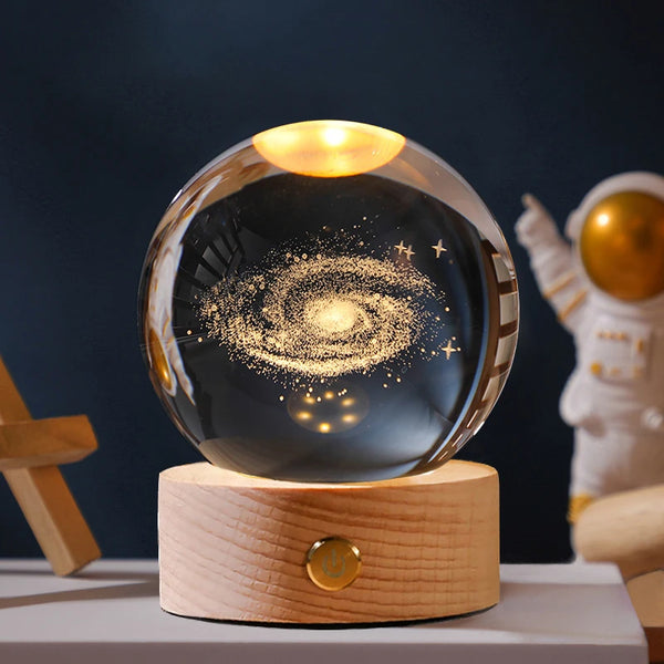Luminous Crystal Ball Star Touch Rechargeable Nightlight Ornaments Birthday Gift Girls