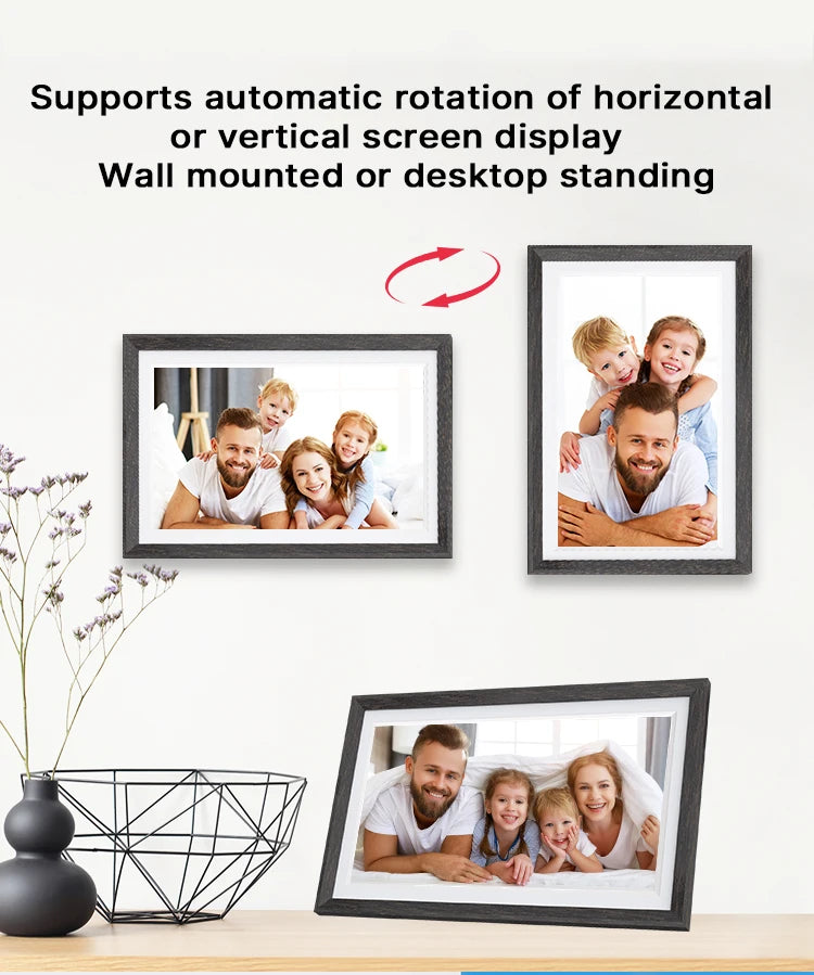 Smart WIFI Digital Photo Frame Large Load Rechargeable Battery Electronic Video Playback