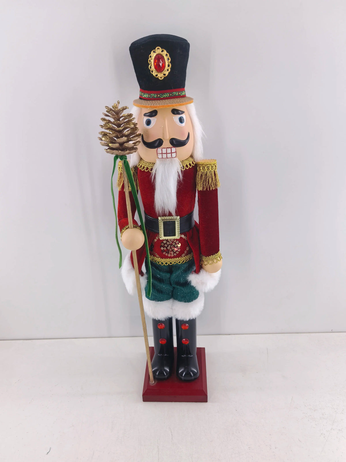 45cm Plastic Nutcracker Doll, New Colors & Handmade Fabric Outfit, Vivid Premium Texture,
