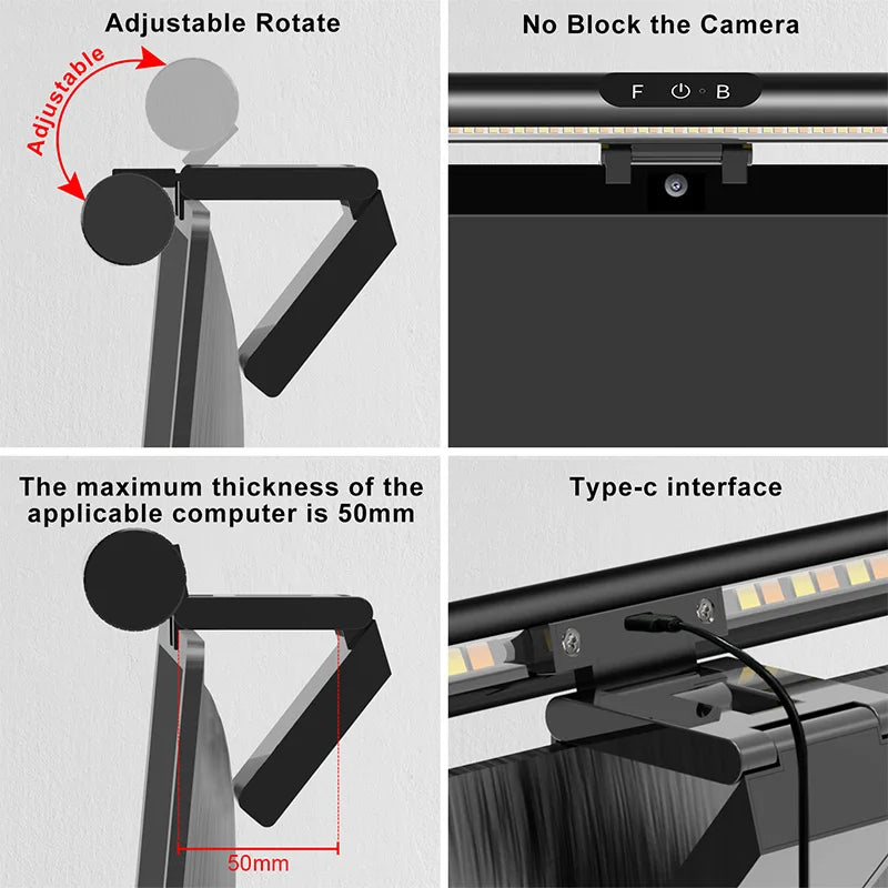 USB Powered LED Computer Light Bar Eye Protection Anti-Glare Dimmable Monitor Light