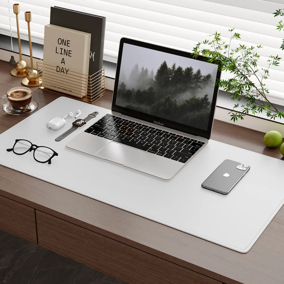 Extra-Large Rectangle Stitched Leather Waterproof Gaming Mouse Pad for Laptop and Office