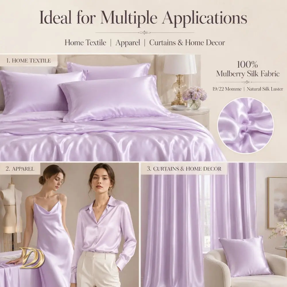 100% Pure Mulberry Silk Satin Fabric Washable Weddings Pillowcase Silk Plain Girls