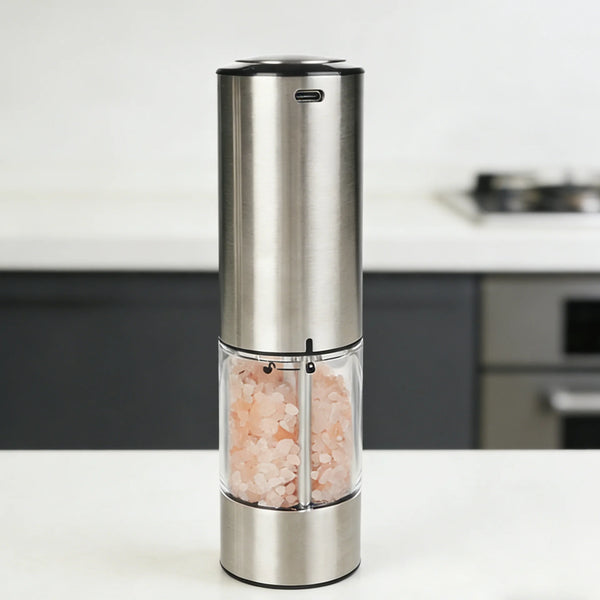 Electric Pepper Mill Salt Grinder Stainless Steel Rechargeable USB Automatic Electric