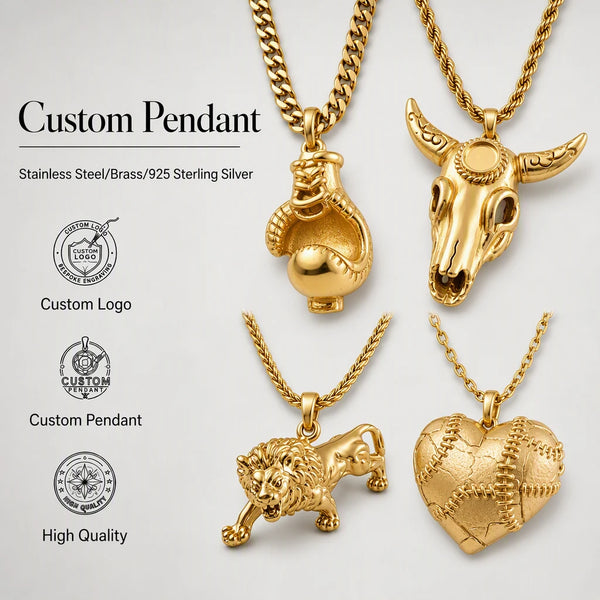 Heart Pendant Necklace Natural Stone Stainless Steel 18K Gold Plated Waterproof Tarnish
