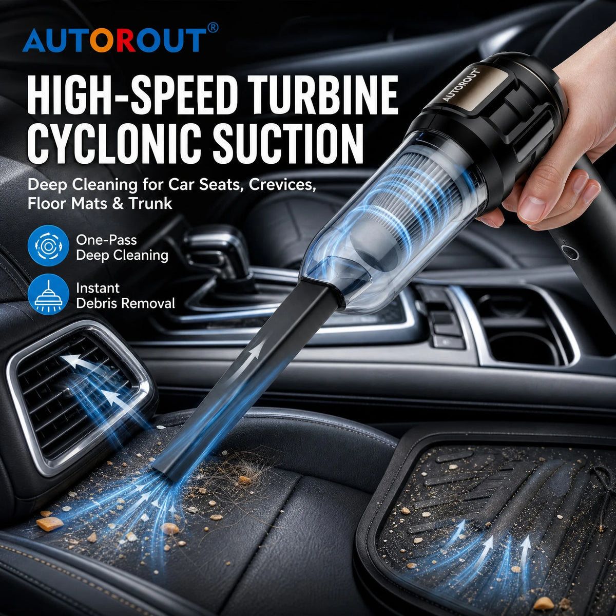 18Kpa Brushless Handheld Vacuum Cleaner Cordless Rechargeable 3-Speed Air Blower Inflator