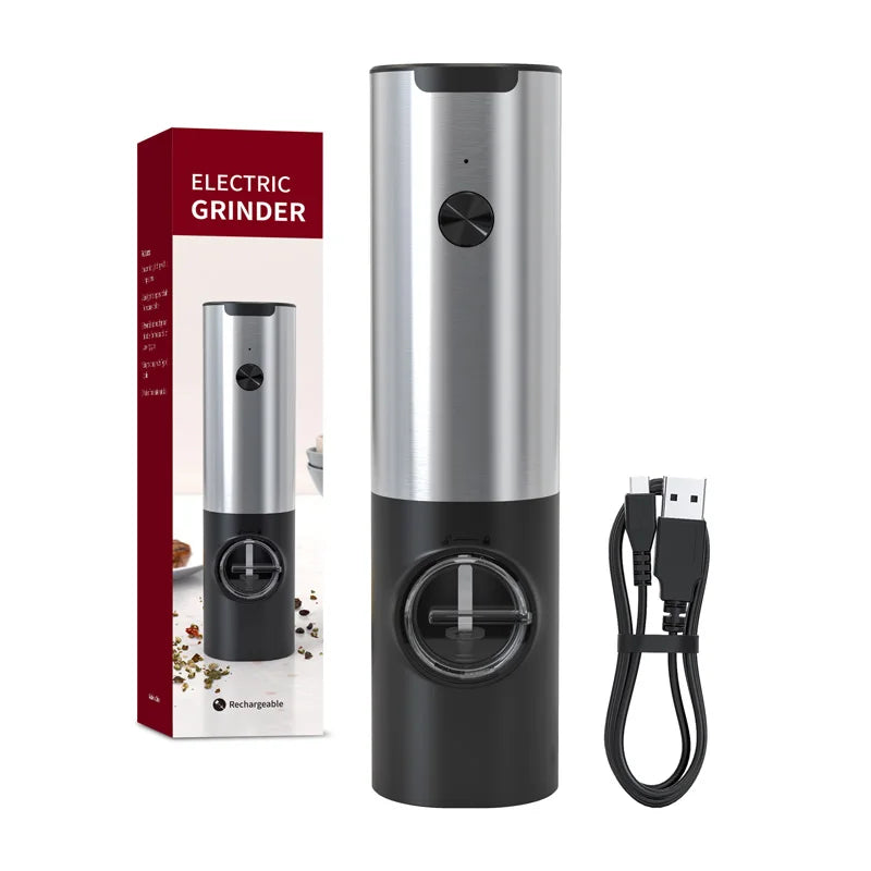 Metal Stainless Steel 2 in 1 Type C Rechargeable Automatic Electric Salt and Pepper Spice