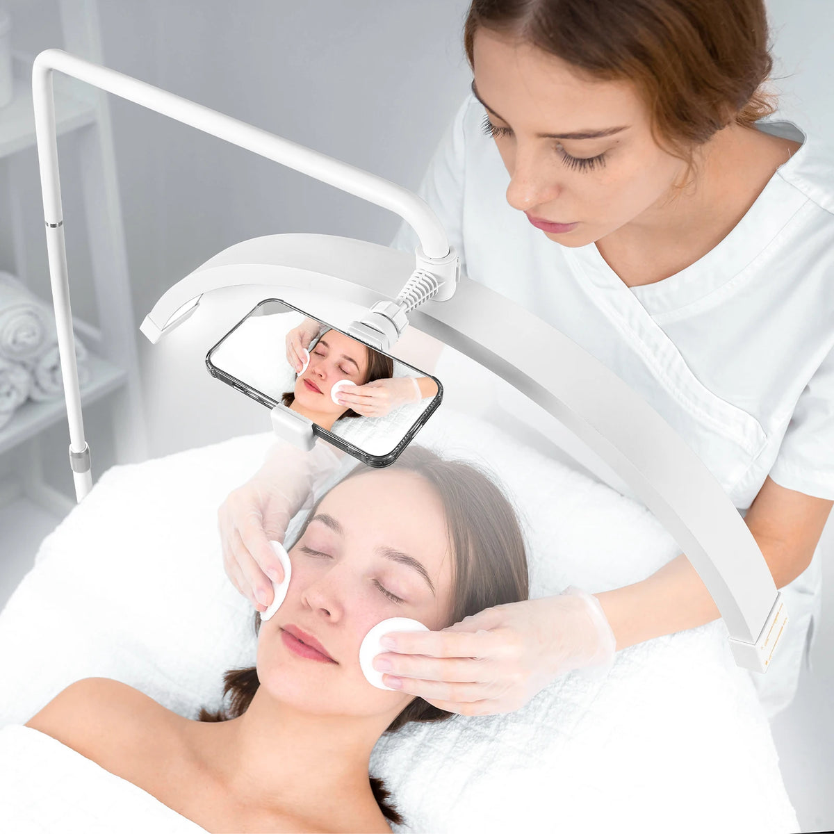 28inch 45W Multi-Angle Led Lash Light Half Moon Light with Tripod for Tattoo Beauty Salon