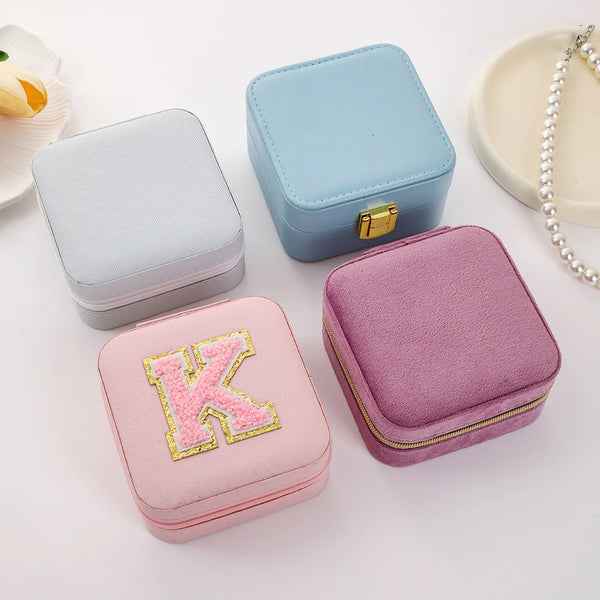 Luxury Portable Pu Leather/Velvet Jewellery Ring Necklace Storage Case Travel Jewelry