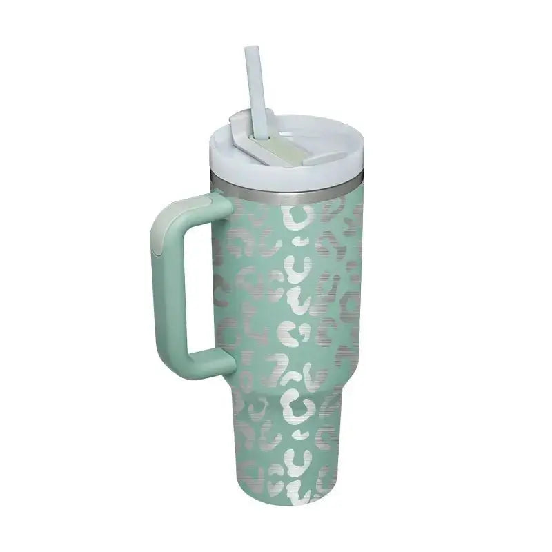 304 Stainless Steel 40oz Double Wall Vacuum Insulated Tumbler with Straw and Hand Grip