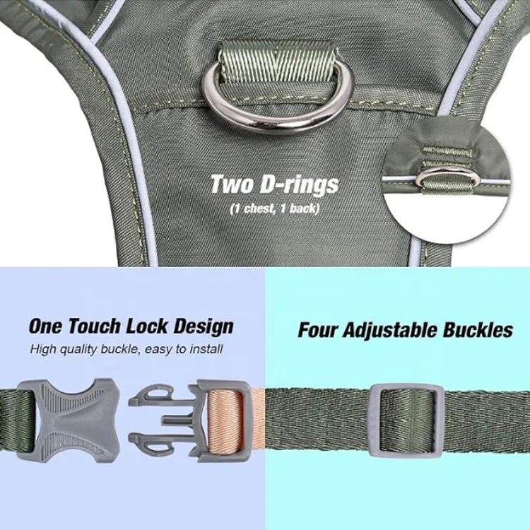 No-Pull Dog Harness with Airtag Pocket Durable Reflective Training Vest for Dog Safety