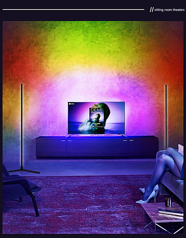 Indoor Home Decor Smart Corner Floor Standing Standard Lamp Lighting TUYA App Control