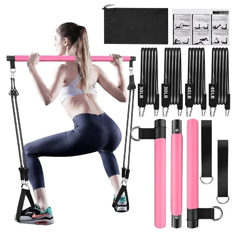 Harbour Pilates Bar Kit With Resistance Bands Pilates Bar Workout Equipment for Legs Hip