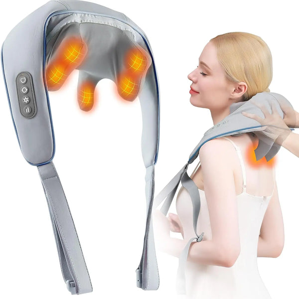 Phenitech Wireless Electric Shiatsu Neck & Shoulder Massager With Heating For Car & Home