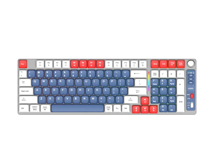 Low Axis Mechanical Keyboard 2.4G 84 Keys Anti-Ghosting RGB Backlight Multimedia Keys USB