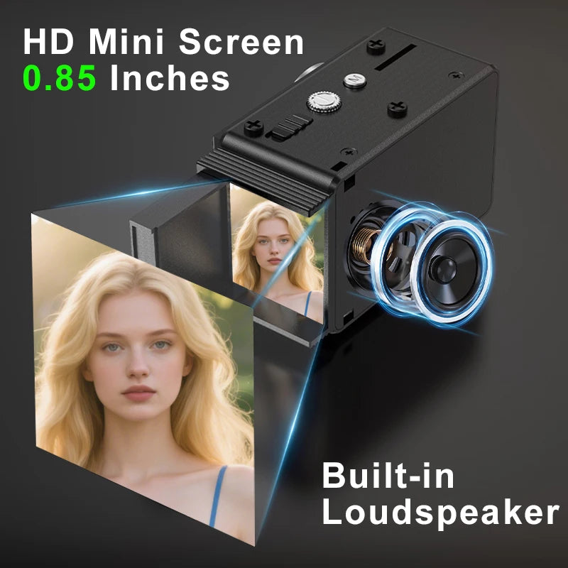 Dual Lens Vintage Mini Digital Camera Autofocus 12MP 1080P FHD Video Vlogging Portable